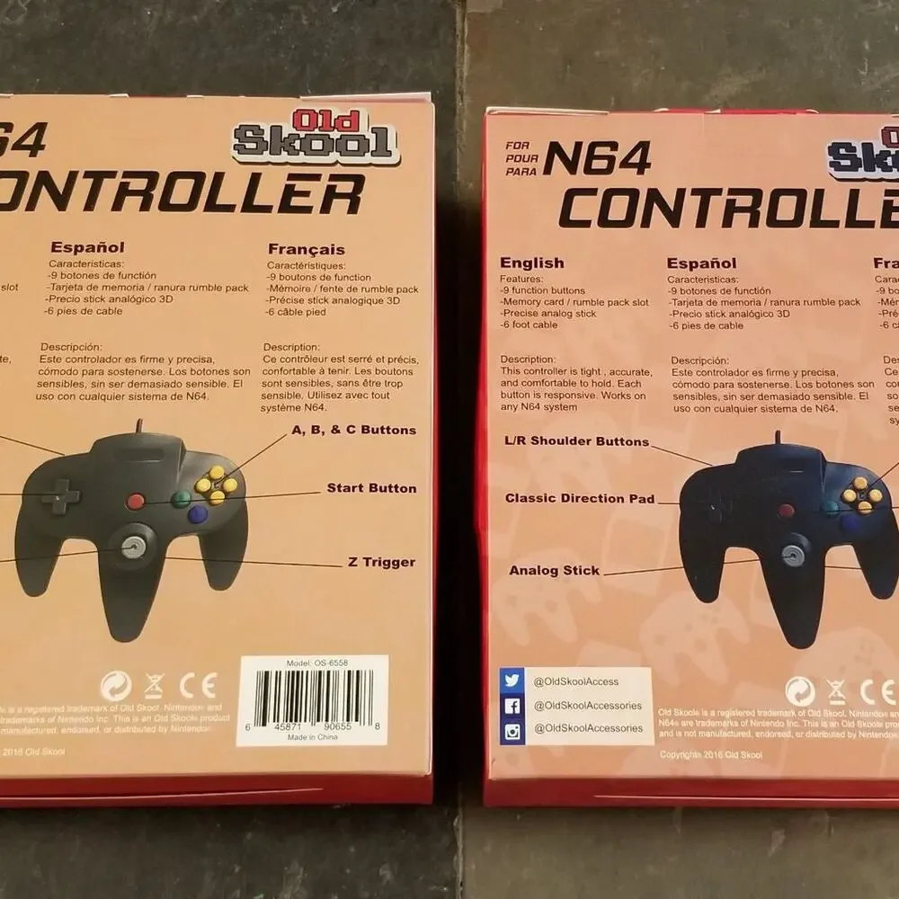 2 N64 Controllers - Red & Jungle Green (NEW) - Nintendo64 - Old Skool